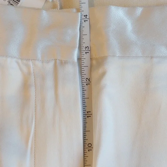 NWT Michael Lo Sordo Relaxed Silk Boy Pant 10 Wide Leg White - Picture 14 of 16